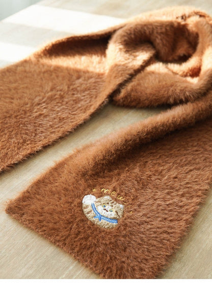 Dark Brown/Light Brown Cute Kitty Scarf