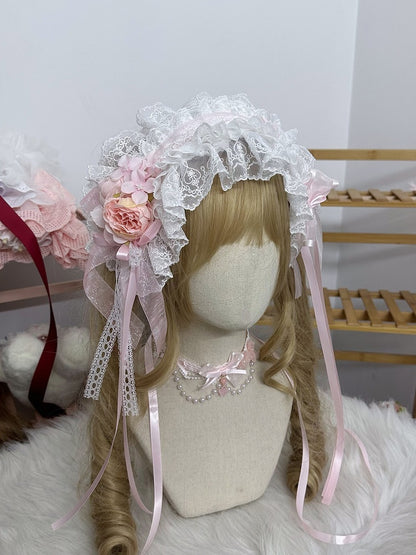 Sweet Bow Lolita Ruffled Lace Flower Hairband