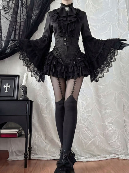 Layered Lace High-Waist Shorts with Gothic Charm - DevilInspired Exclusive Collection