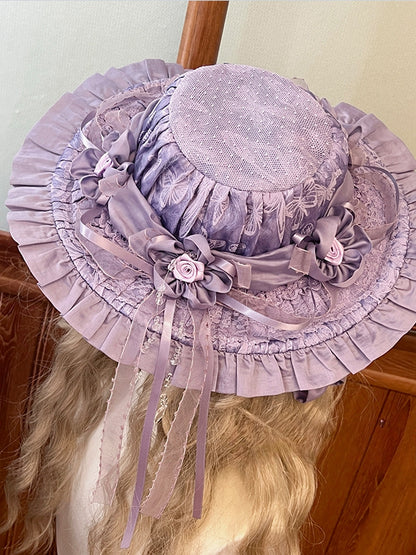 Purple Red Blue Black Hat / Beige