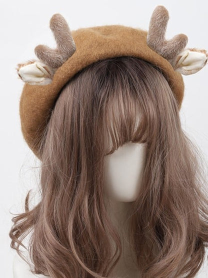 Brown Antler Sweet Deer Lolita and Beret Ear