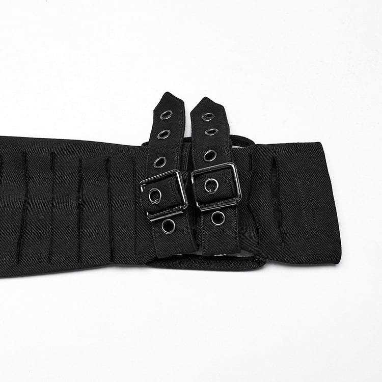 Black Punk Hooded Cut Washed Jacket