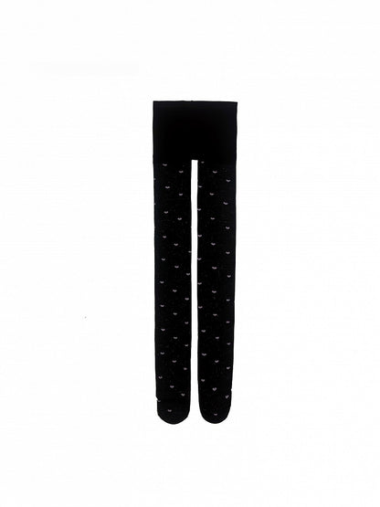 Purple Pink/Black Tights Gray Shimmer Pattern Heart