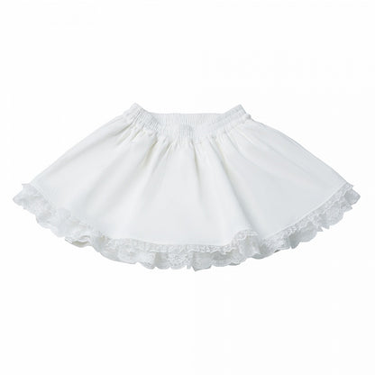 White Lace Trim Mini Skirt - PINK SAVIOR
