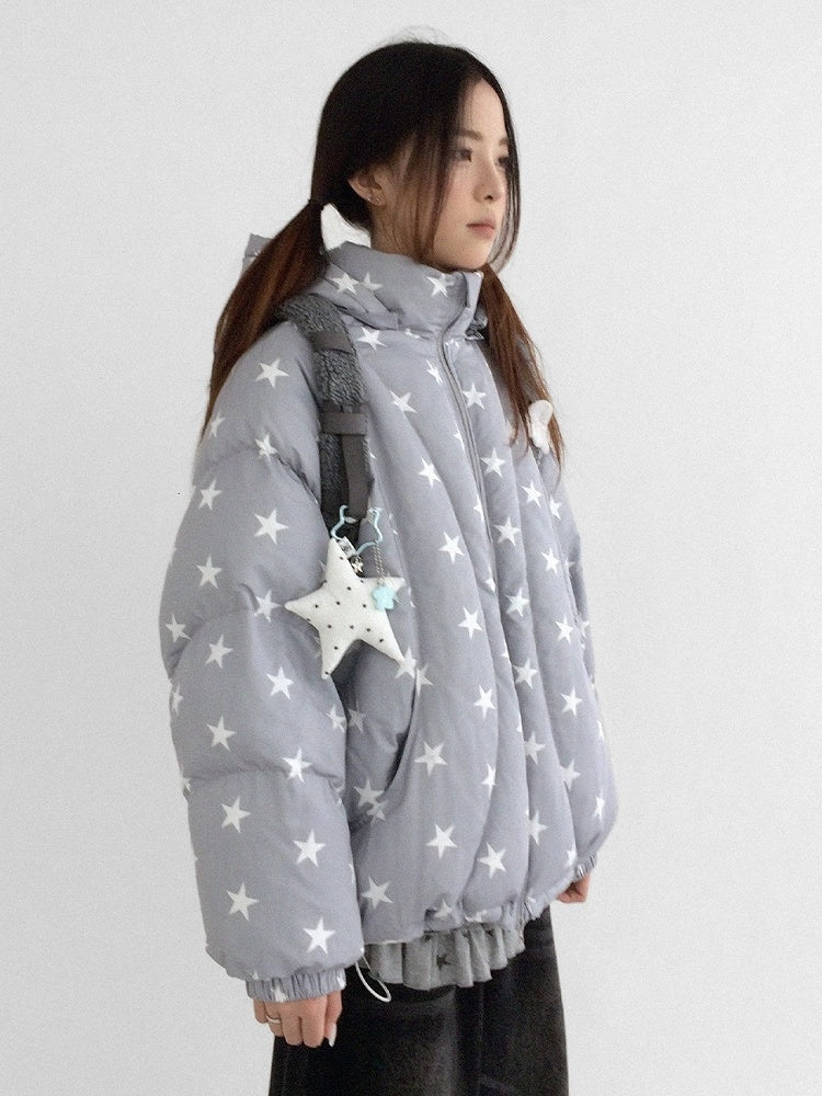Veste Grise à Capuche Quotidienne - Kawaii avec Capuche Amovible