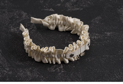 White Gothic Handmade Studs and Pins Ruffled KC