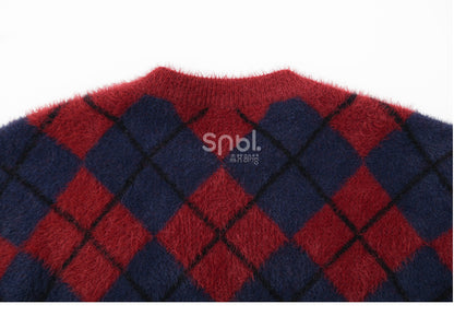 白雪姫プリンセス レッドダイヤモンド柄 モヘア ルーズセーター