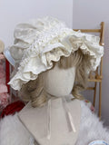 Bow Lace Trim Lolita Bonnet in 4 Colors by Chestnut Handmade