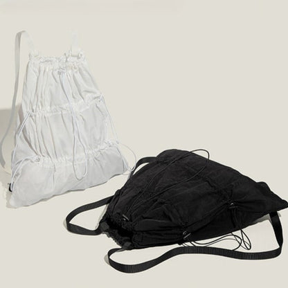 Backpack Black/White Drawstring