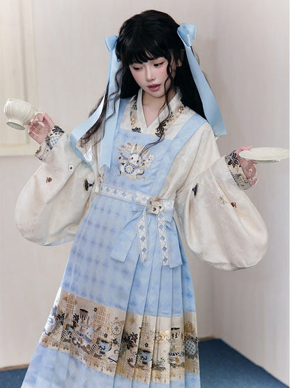 New Chinese Style Hanfu Alice in Wonderland Lolita Dress with Embroidery Details - San Sheng Du