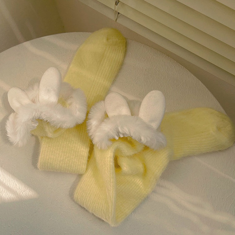 Furry Bunny Ear Lolita Decorations with Calf Socks Colors 6 Trim