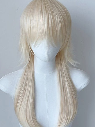 Blonde Long Straight Synthetic Wig With Bangs