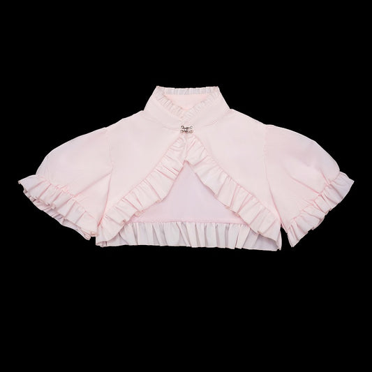 Top with Ruffled Bolero Light Pink Lolita Decorative Clasp