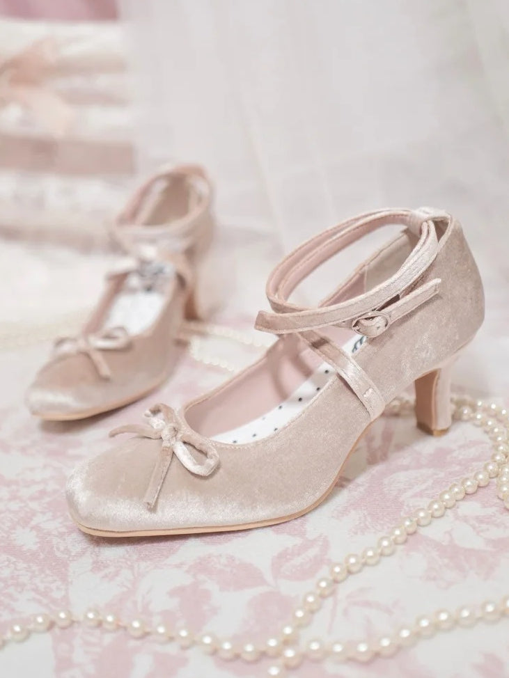 Sweet Ballet at Design Lolita Bow Top Champagne Crisscross - Shoes