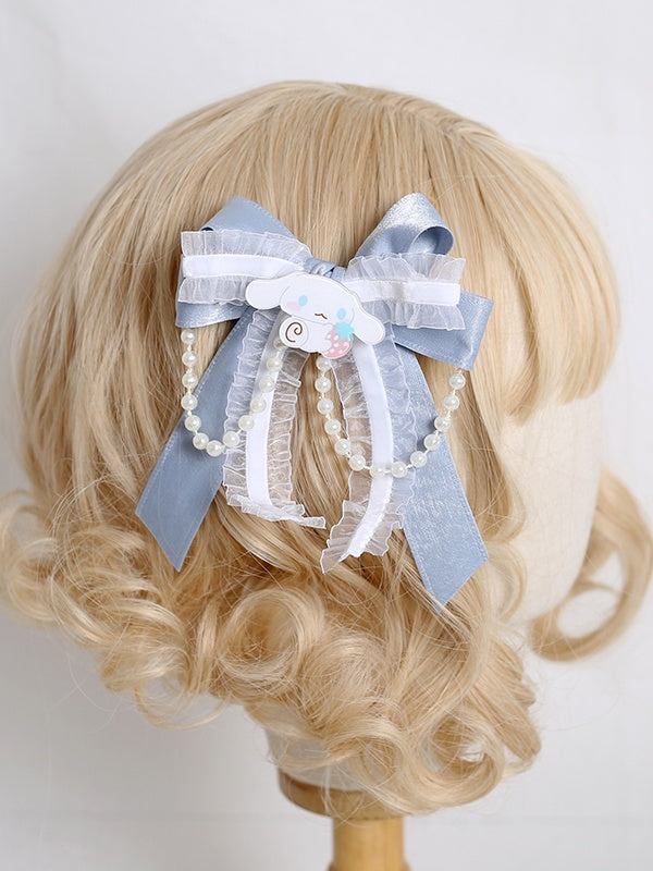 Hairclip Decorative Bead Chain Lively With Bowknot Lolita Puppy Decoration