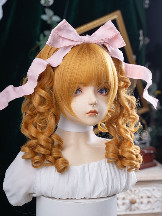 Clips Synthetic 30CM Length Ponytail Wig Double Claw Yellow With