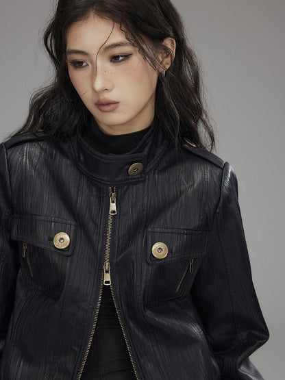 Cinching Waist Long Top Punk Sleeve Black style - Cargo