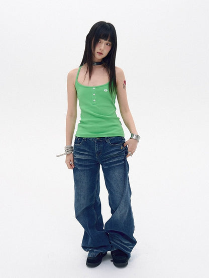 Green Racerback Tank Top - innomoood