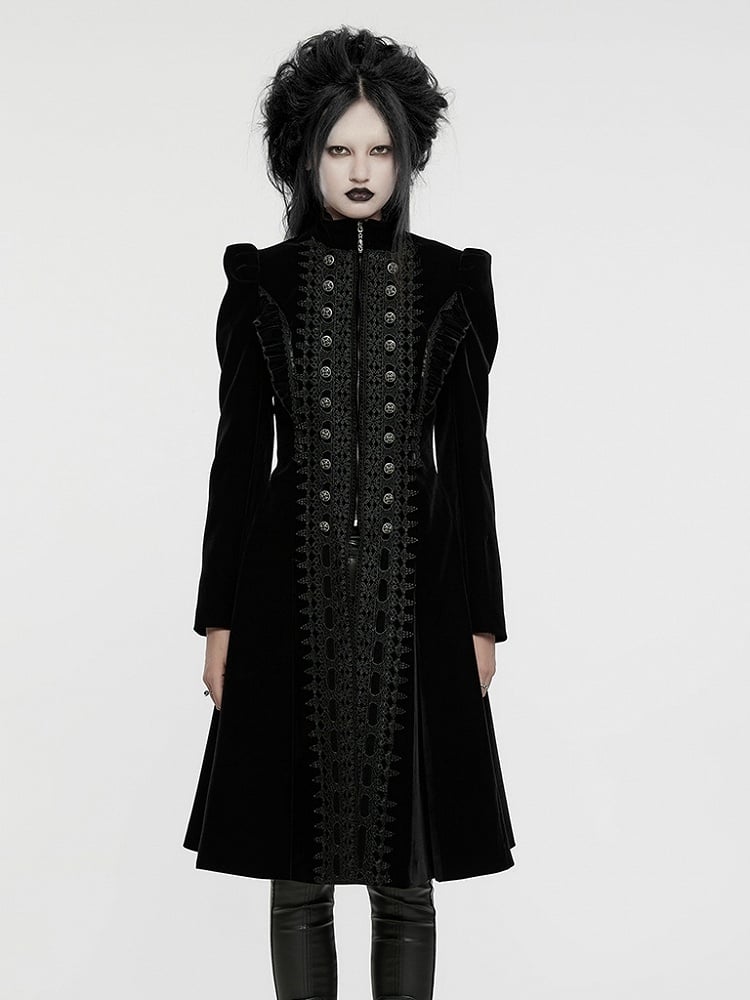 Coat Symmetric Gorgeous Black Goth