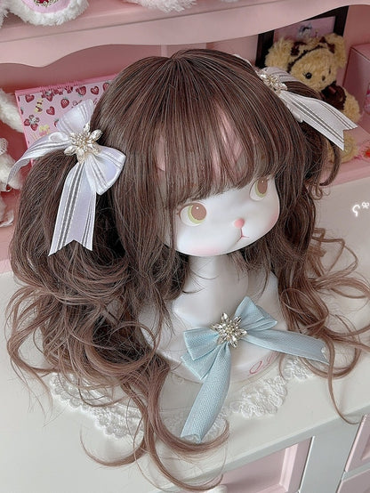 Rhinestone Hairclip Color Options 5 Bowknot Decorated Snow