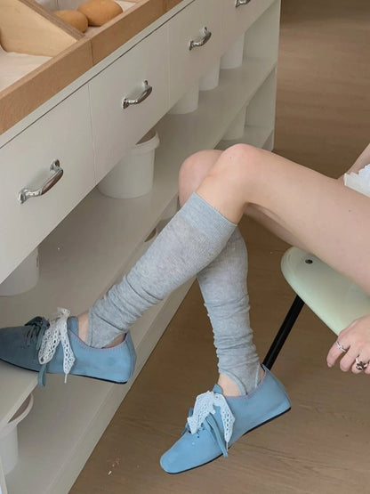 Ribbed Foot-Loop Leg Warmers in 5 Colors