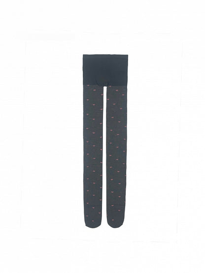 Purple Pink/Black Tights Gray Shimmer Pattern Heart