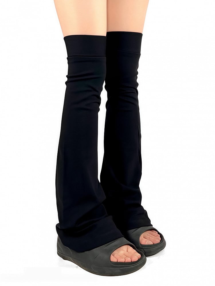 Black/White Leg Flared Minimalist Warmers Thigh