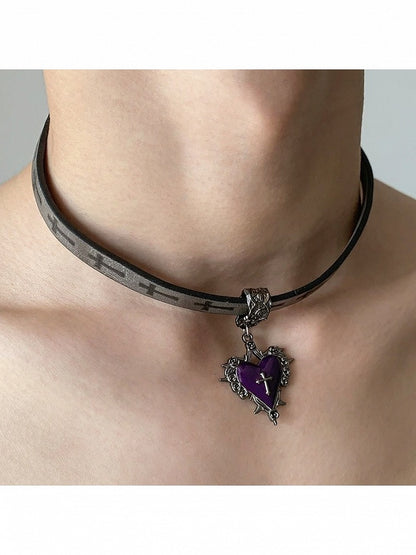 Purple Heart Gothic Choker - YSHXS