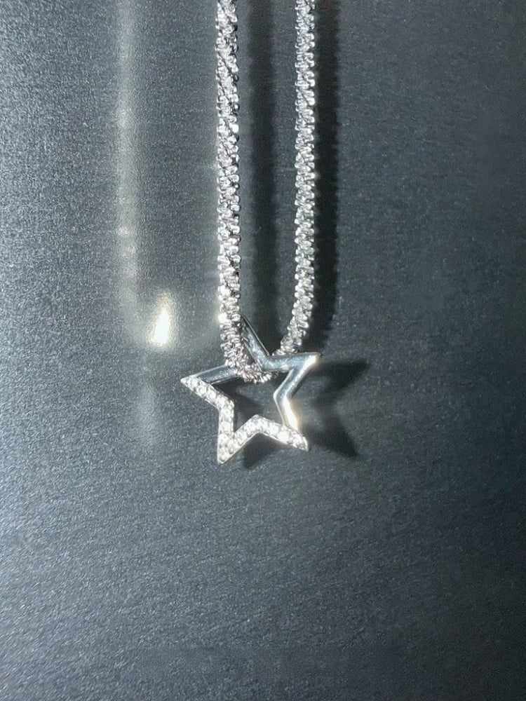 Rhinestone Silver Star Necklace