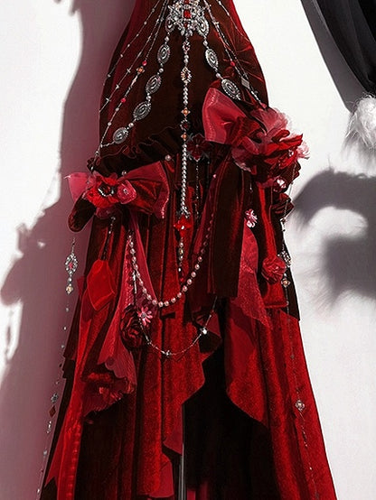 Blau / Rot / Schwarz Bowknot Floral Haarspange Accessoire