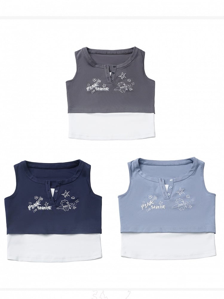 Top in Graffitiblau/Dunkelblau