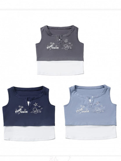 Top in Graffitiblau/Dunkelblau