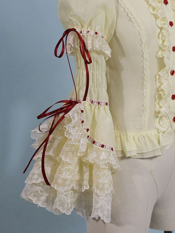 / ホワイト 取り外し可能なピンクの袖 イエロー