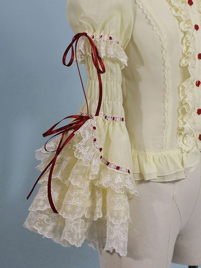 / ホワイト 取り外し可能なピンクの袖 イエロー