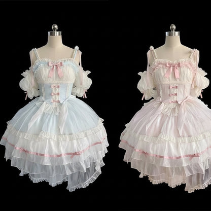 Lolita Ballet Style JSK Dress – Birthday & Formal Gown with Arm Sleeves