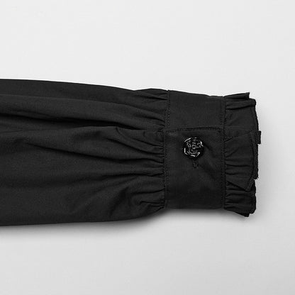 Wide Shirt Shoulder Retro Goth Black