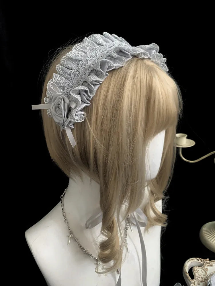 Roses Gray Silver Hairband