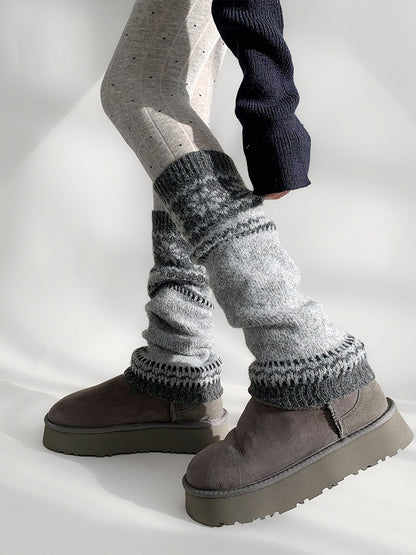 Isle Fair Leg Colors） Knit Patterned Warmers（4