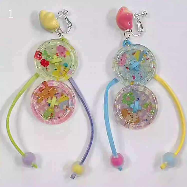 Beaded Charm Options Button 4 Ear Clips