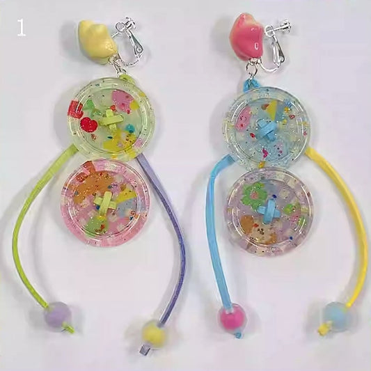 ビーズチャームオプションボタン4つの耳クリップ