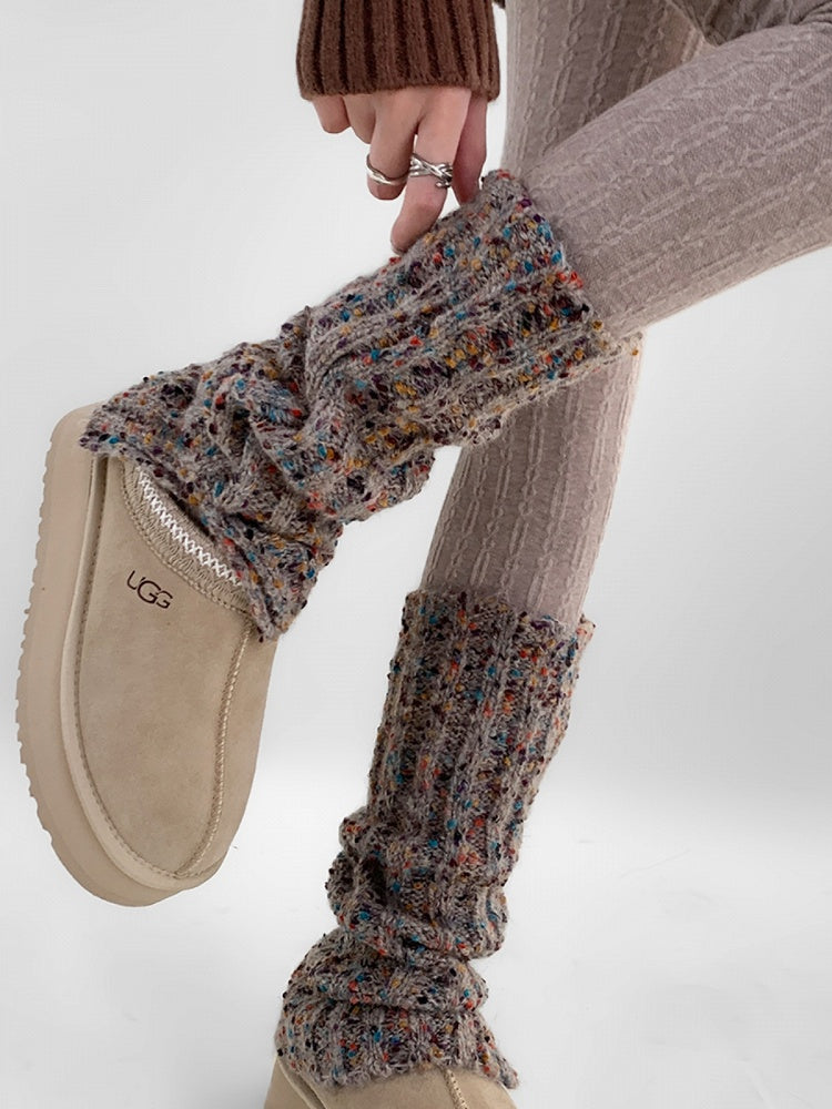 Knitted Decorations with Warmers Dot Leg Gray Colorful