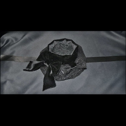 Black Details Mini Hat Bowknot Trim Lace