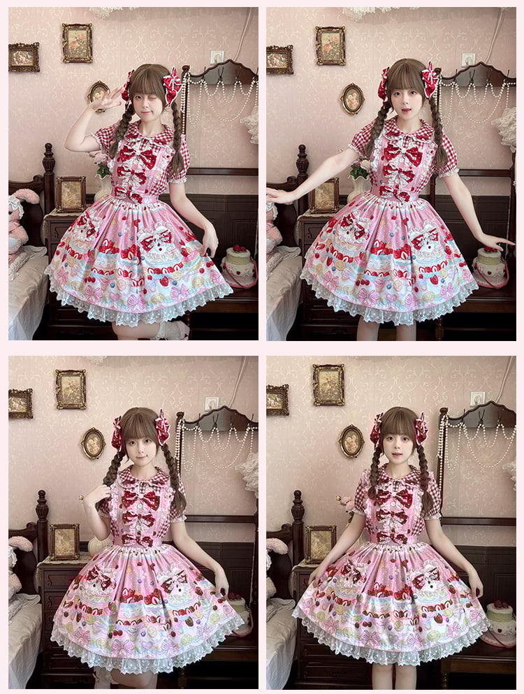 Süßes Lolita Weinrotes Polka-Dot Schleifen-Haarspangenmuster