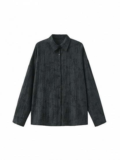 Tencel Casual with Placket Collar Gray Button Polo Shirt