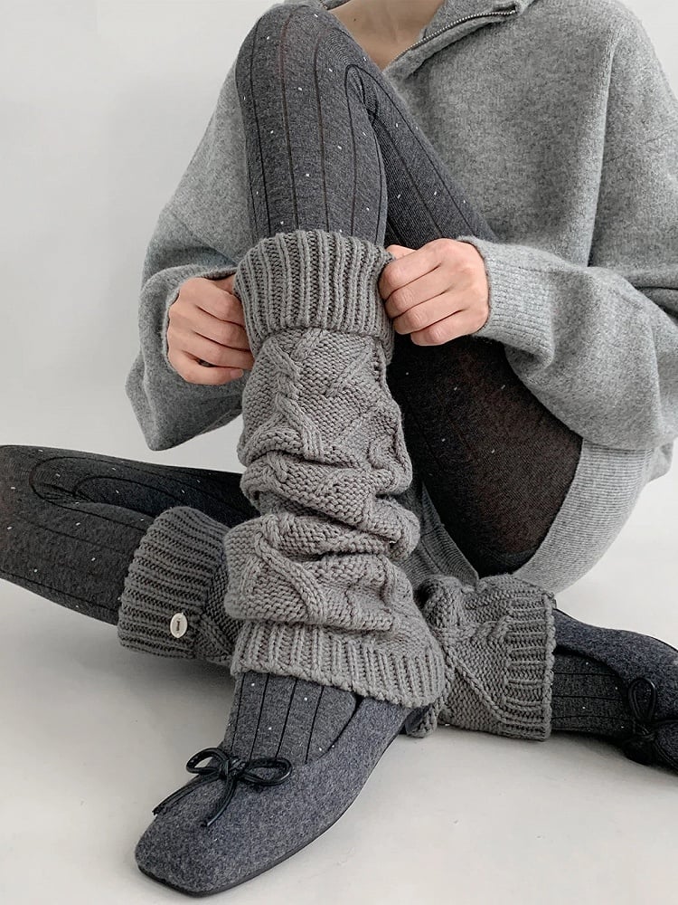 Cable Knit Warmers Leg Slouchy (5 Colors)