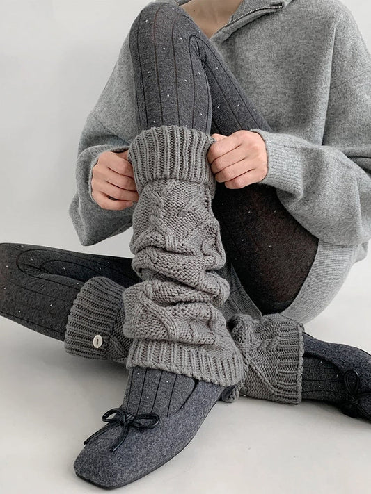 Cable Knit Warmers Leg Slouchy (5 Colors)