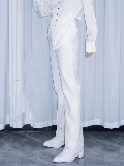 White Ouji Straight-Leg Pants Extended - Yun Ni Wu Bie