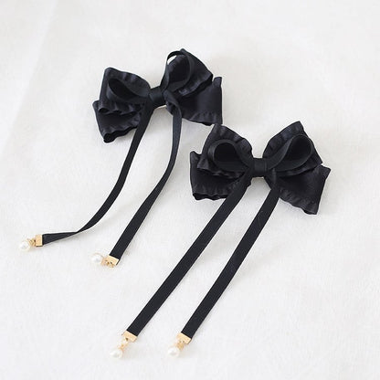 Pair Decorations Ribbon with of Bead Hairclips Colors Bowknot A Sweet 8