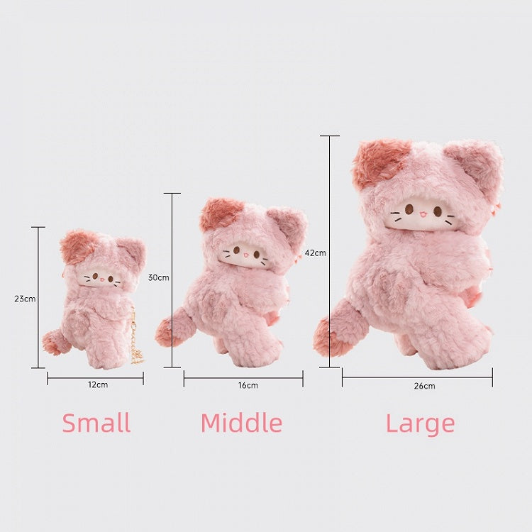 Pink Cute Kitty-shaped Plush Backpack Small/Middle/Large Size