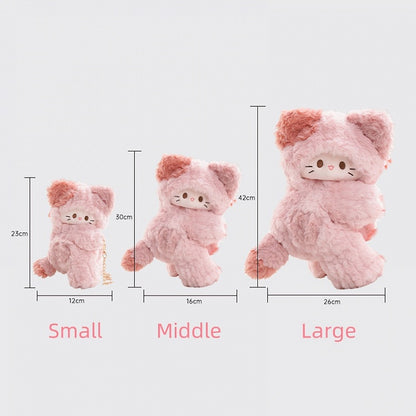 Pink Cute Kitty-shaped Plush Backpack Small/Middle/Large Size